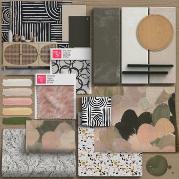 OLIVE + PEACH + MONOCHROME