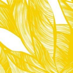 fronds silhouette intertwined mustard white detail