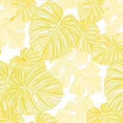fronds silhouette monsteria mix white mustard twotone