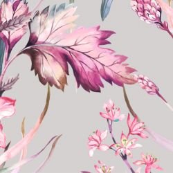 jungle chic silky leaf grey