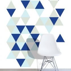 graphic murals tumbling triangle blue lagoon