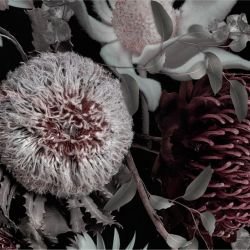 australian forest crimson and sage fuschia detail