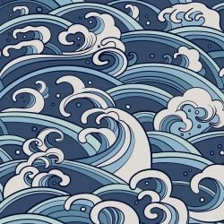 japanese inspired great wave horizon