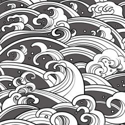 japanese inspired great wave tar lead white