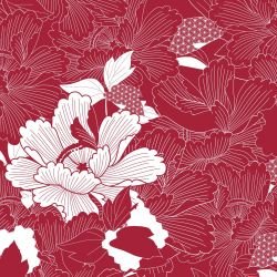 japanese inspired oriental carnation firebrick white detail