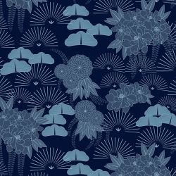 japanese inspired oriental tale cloud deepsea nightsky powderblue 