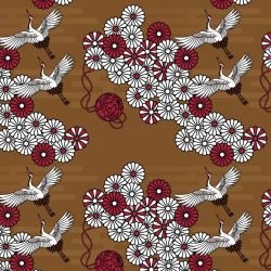 japanese inspired taking flight firebrick spice tar white