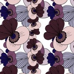 japanese inspired vertical petal pattern tar plum orchid violet mulberry cottoncandy white