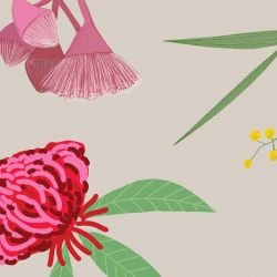 australian botanical wildflower walk taupe detail