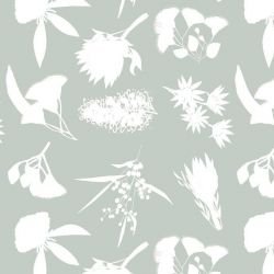 australian botanical wildflower shape mint white