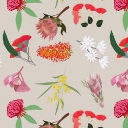 australian botanical wildflower walk taupe