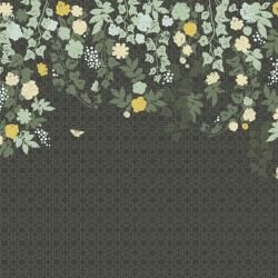 hamptons weekend butterfly screen mural midnight with mustard