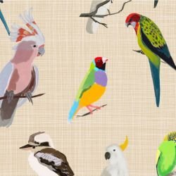native fauna iconic aviary grasscloth sand