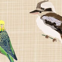 native fauna iconic aviary grasscloth sand detail