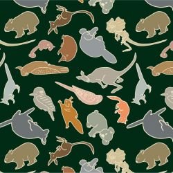 native fauna mostly marsupials deep green