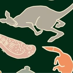 native fauna mostly marsupials deep green detail