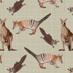 native fauna numbat and friends grasscloth