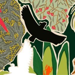 native fauna waterhole deep green detail