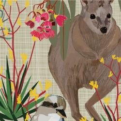 native fauna wildlife walk grasscloth detail