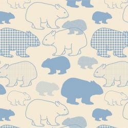 native fauna wombats pale blue