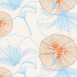 floral waves hibiscus lily meadow detail