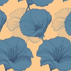 floral waves hibiscus rows elegance detail