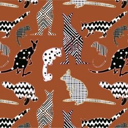 native fauna animal patchwork terracotta