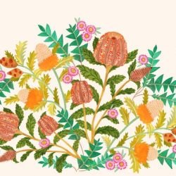 native bouquet mural wide original