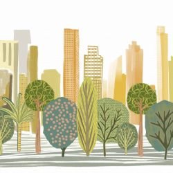 city slyline gold city sunset