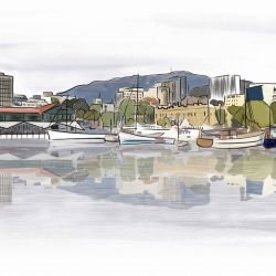 city slyline hobart skyline