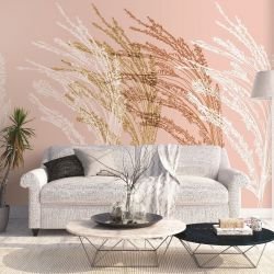 winter garden grass in the wind