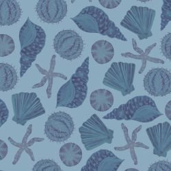 ocean life she shells sea shells blue on blue