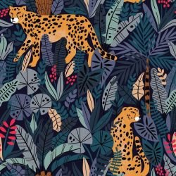 fabulous florals peeking cheetah night