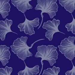 botanical waves ginko leaf violet lavender