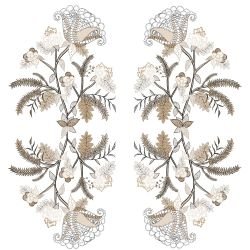 australian summer garden flowers mirrored sepia