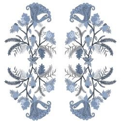 australian summer garden flowers mirrored indigo lighter blue