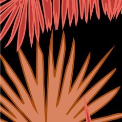 fronds palm spray autumn detail