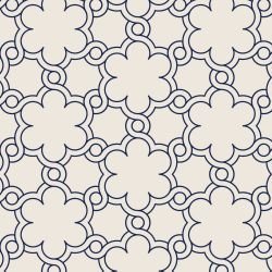 arabesque strapwork cream navy