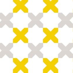 arabesque crossed stars mustard mist white