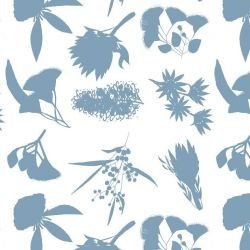 australian botanical wildflower shape white serenityblue 