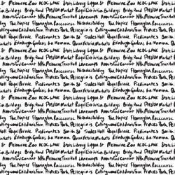 tram scrolls northside landmarks handwritten white