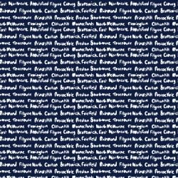 tram scrolls northside suburbs handwritten navy background