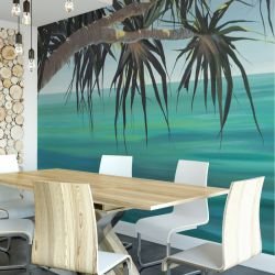a coastal life concept under the pandanus
