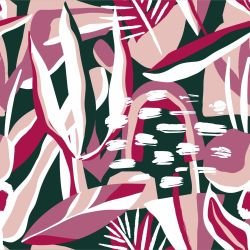abstract jungle leaves and prints pinklet 