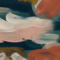 paint strokes abstract flow dark teal