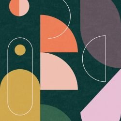 pictoral shapes newton dark mural 