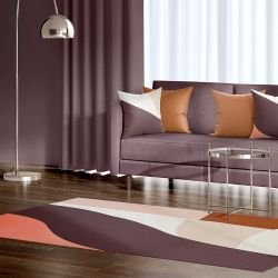 abstract dimensions concept rug fine line waves maroon
