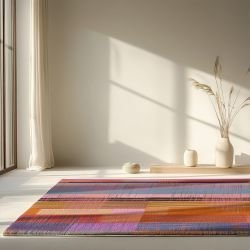 colour current concept rug fragment loom magentas