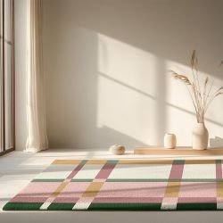 petals and plaids concept rug fall flannel pastel tone