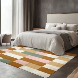 petals and plaids concept rug retro rectangle multi
